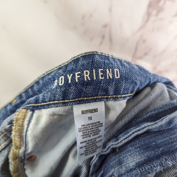 Aeropostale Shorts Womens 10 Boyfriend Distressed Light Acid Wash Cuffed Stretch - Picture 8 of 10